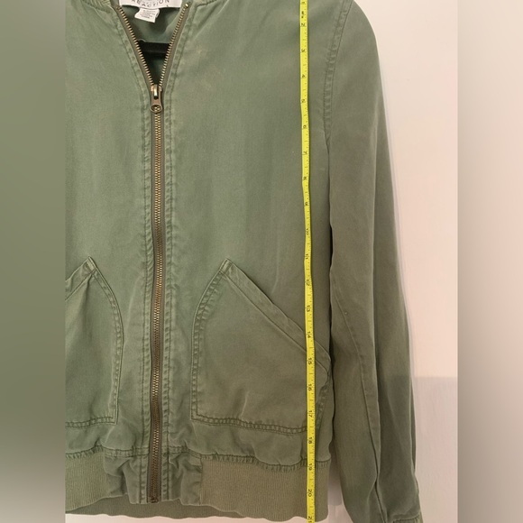 Kenneth Cole Army Green Coat Bomber Jacket Women’s Size S Full Zip - Picture 15 of 16